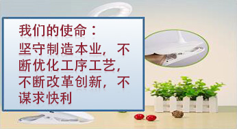 我們的使命：堅(jiān)守制造本業(yè)，不斷優(yōu)化工序工藝，不斷改革創(chuàng)新，不謀求快利